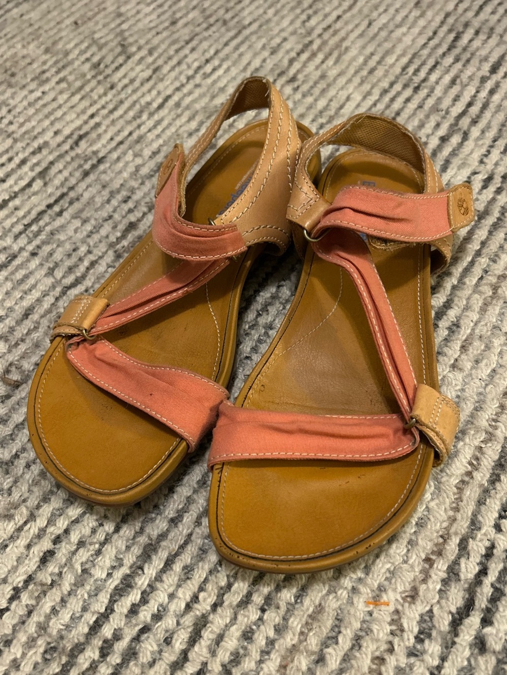 Timberland EarthKeepers Lola Sandals Womens Size 8.5 Pink Tan Shoes